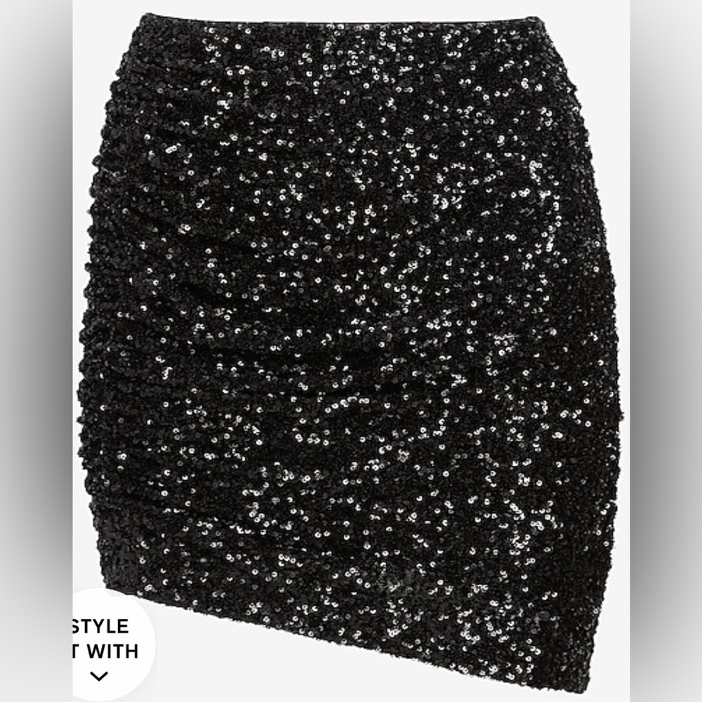 Express sequin high waisted mini skirt